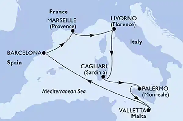 krstarenje zapadnim mediteranom sardinija sicilija malta
